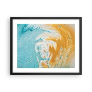 Póster en marco negro - Remolino pastel - 50x40 cm