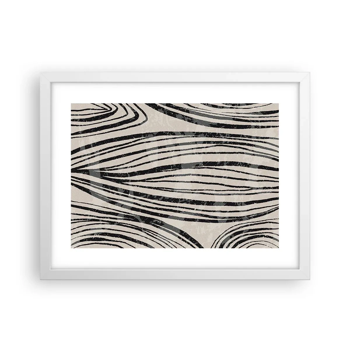 Póster en marco blanco - Salpicadura de líneas - 40x30 cm