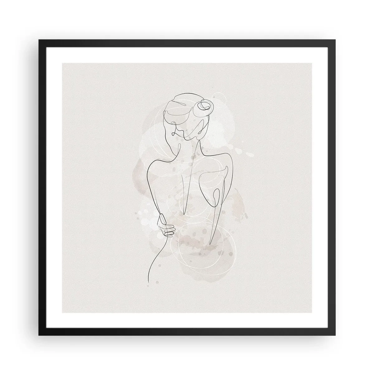 Póster en marco negro - Como un cuerpo sensible - 60x60 cm