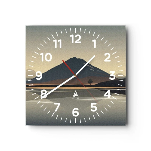Reloj de pared - Reloj de vidrio - Reflejo de espejo - 30x30 cm