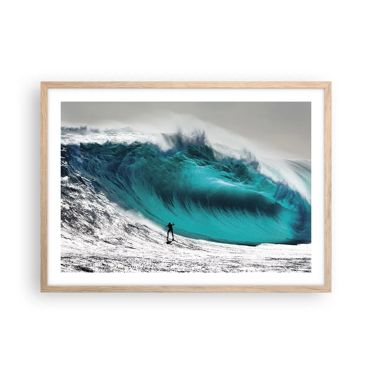 Póster en marco roble claro - Reto aceptado - 70x50 cm