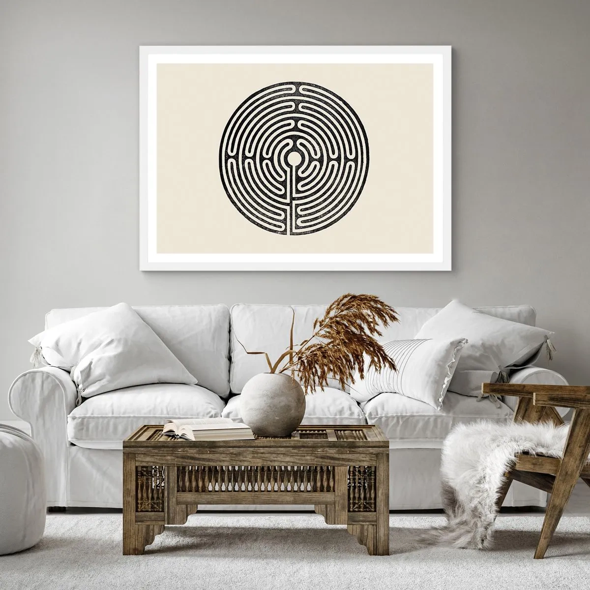 Póster en marco blanco - Orden misterioso - 50x50 cm