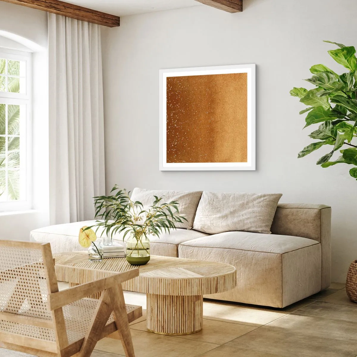 Póster en marco blanco - Nacimiento de la luz - 50x50 cm