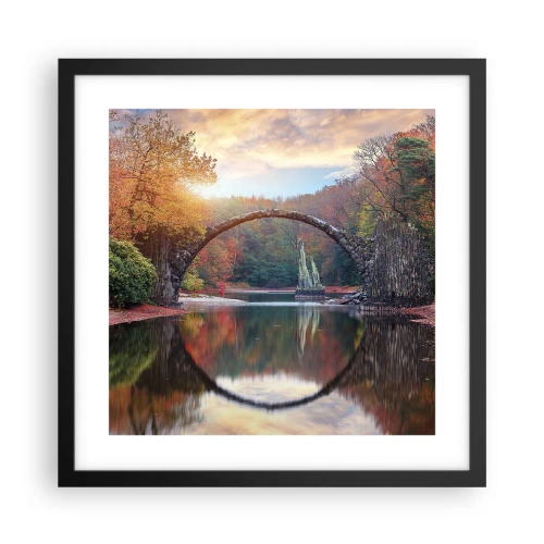 Póster en marco negro - Al otro lado del espejo - 40x40 cm