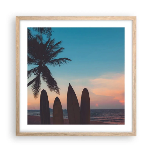 Póster en marco roble claro - Mañana también disfrutaremos - 50x50 cm