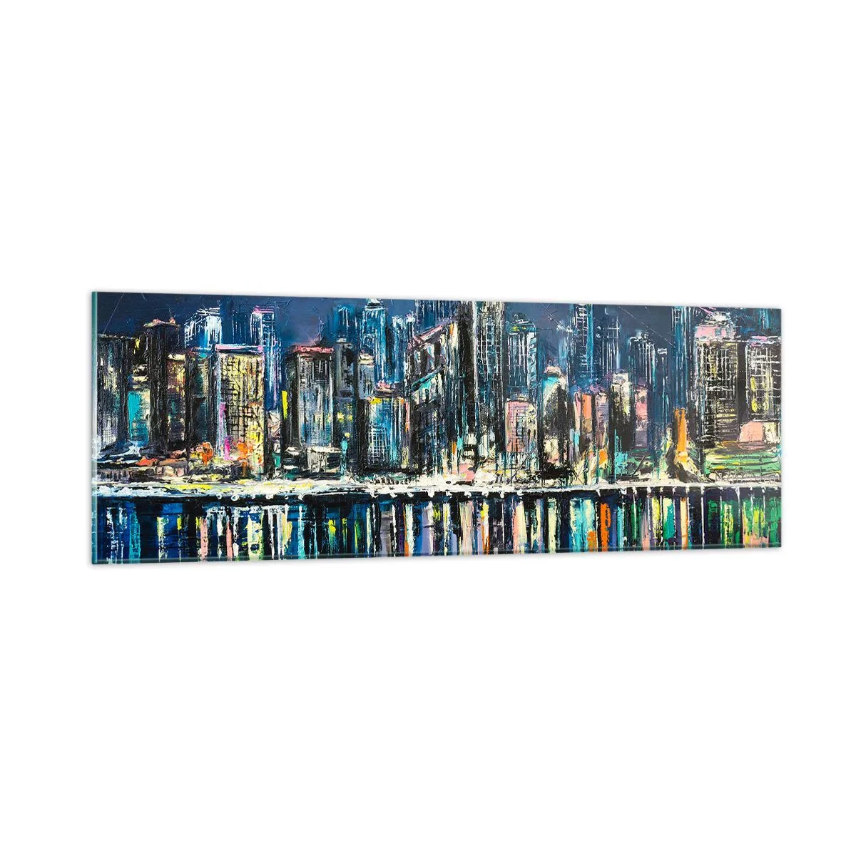 Cuadro sobre vidrio - Impresiones sobre Vidrio - Una cascada de luces - 90x30 cm