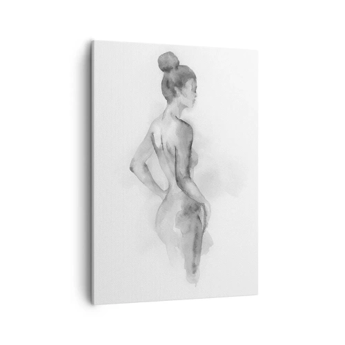Cuadro sobre lienzo - Impresión de Imagen - Boceto en acuarela de una silueta femenina - 50x70cm - Tan hermosa como la pintura - Decoración de pared moderna para salón y dormitorio ARTTOR