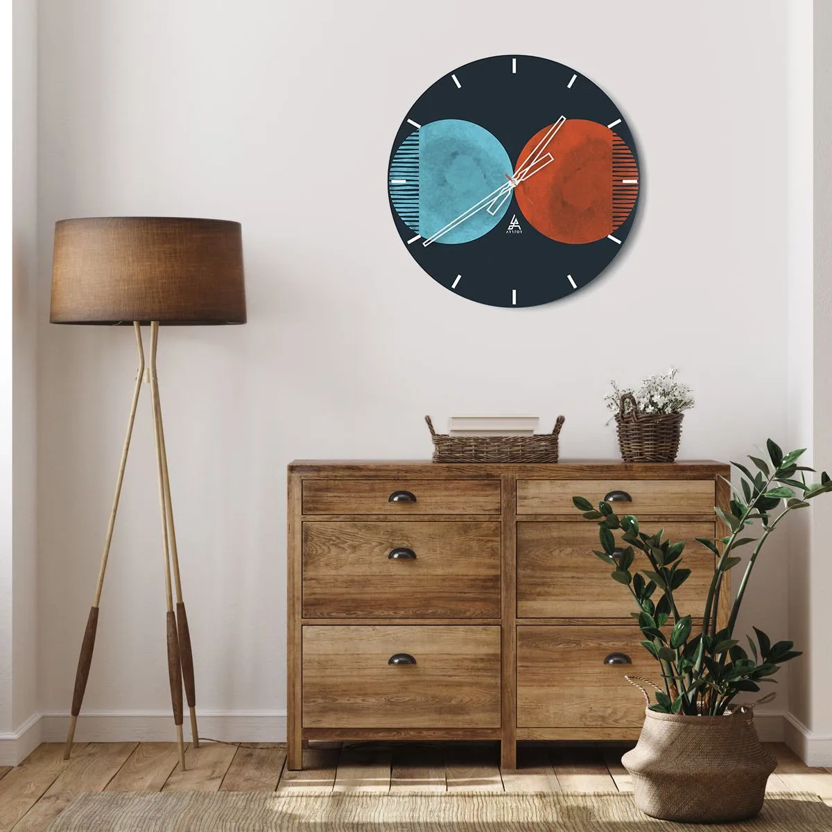 Reloj de pared - Reloj de vidrio - ¿Solo geometría? - 30x30 cm