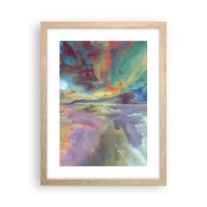 Póster en marco roble claro - Dos cielos - 30x40 cm