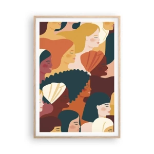 Póster en marco roble claro - La feminidad - 70x100 cm