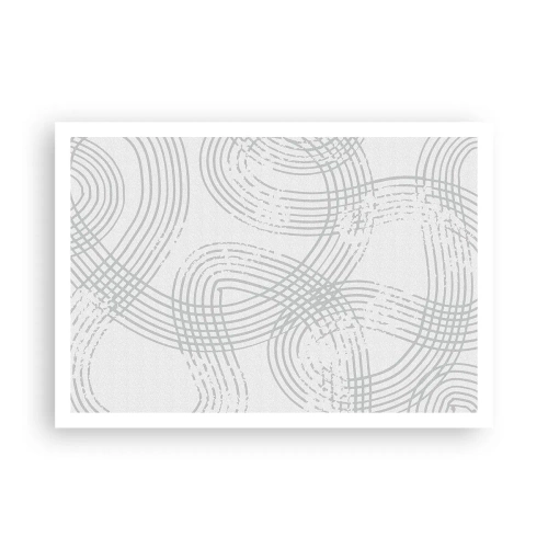 Póster - Un patrón sutil con líneas entrelazadas en tonos claros. - 100x70cm - No hay camino recto - Decoración de pared moderna para salón y dormitorio ARTTOR