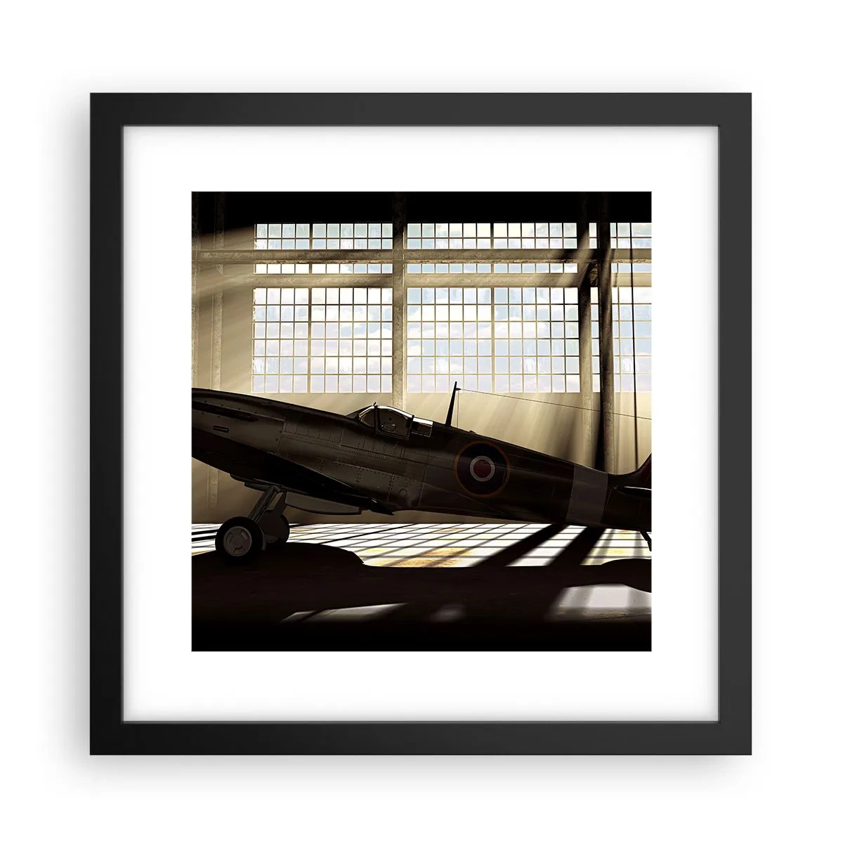 Póster en marco negro - El descanso del guerrero - 30x30 cm