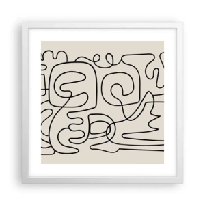 Póster en marco blanco - El camino correcto - 40x40 cm