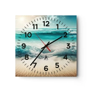 Reloj de pared - Reloj de vidrio - Calma oceánica - 40x40 cm