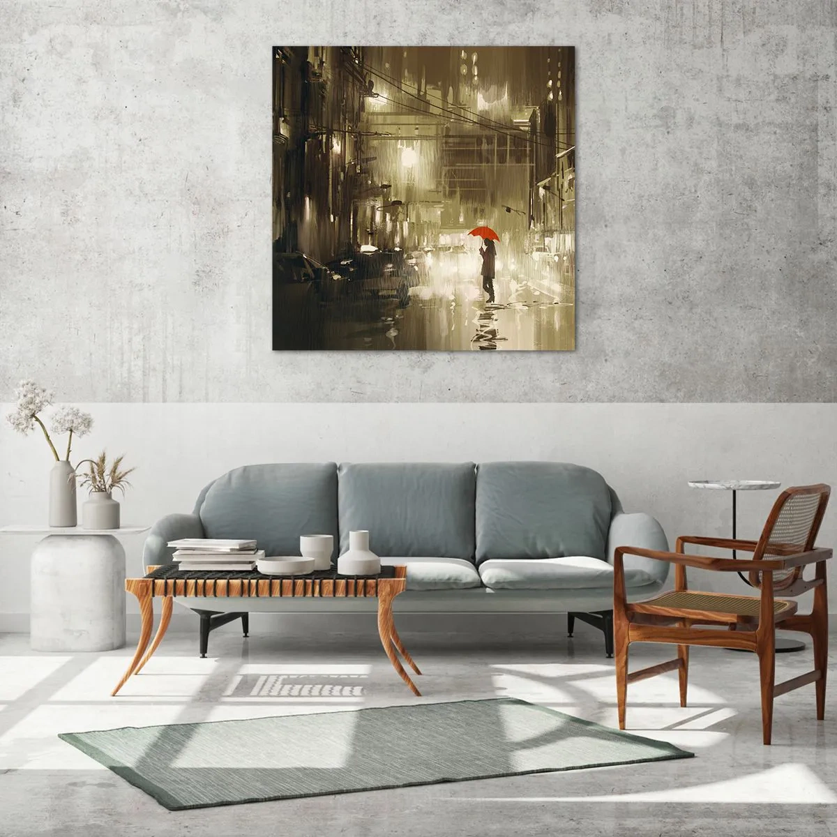 Cuadro sobre vidrio - Impresiones sobre Vidrio - Soledad en la urbe - 70x70 cm