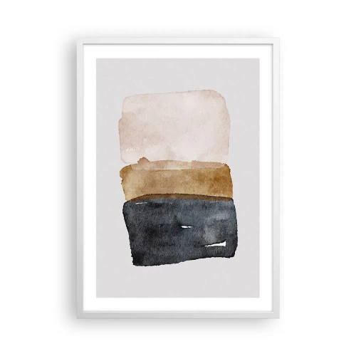 Póster en marco blanco - Una composición de colores tierra - 50x70 cm