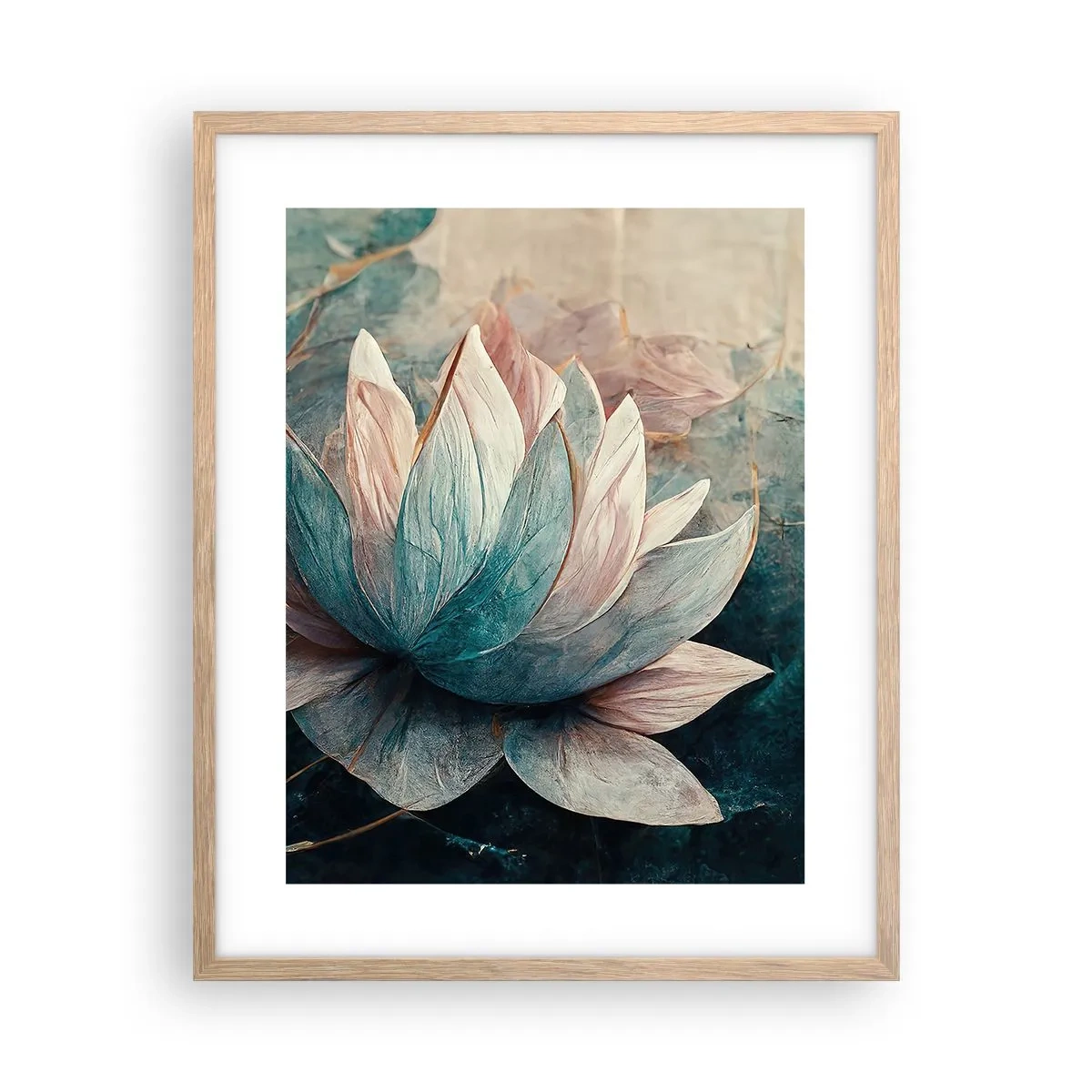 Póster en marco roble claro - Estrellas de lago - 40x50 cm