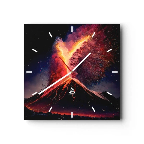 Reloj de pared - Reloj de vidrio - Belleza y horror - 40x40 cm