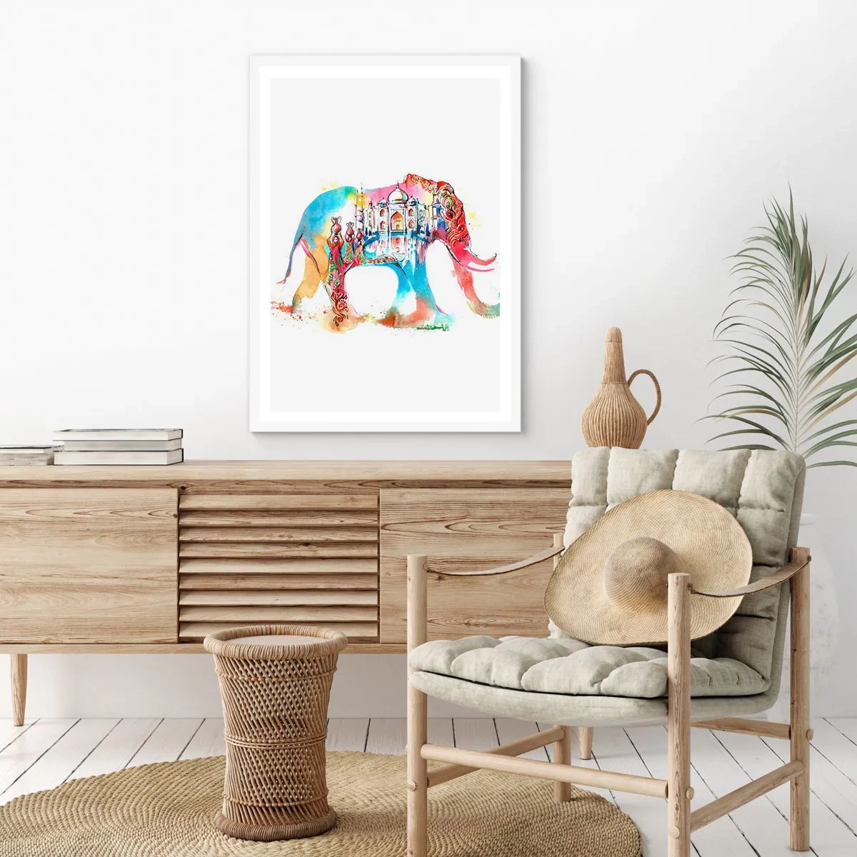 Póster en marco blanco - India: el aura del amor - 70x100 cm