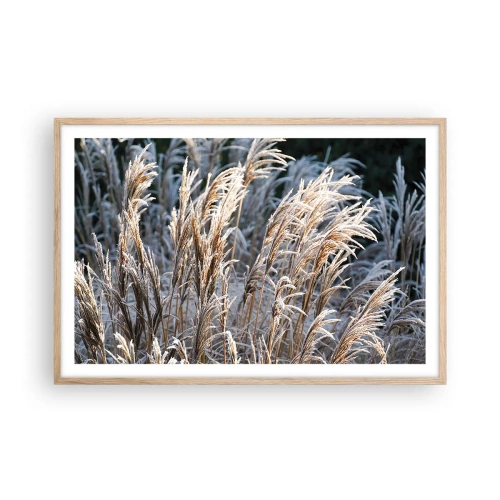 Póster en marco roble claro - Campos y campos - 91x61 cm