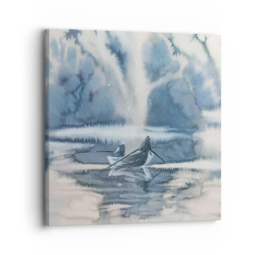 Cuadro sobre lienzo - Impresión de Imagen - Pescadores en su paraíso - 30x30 cm