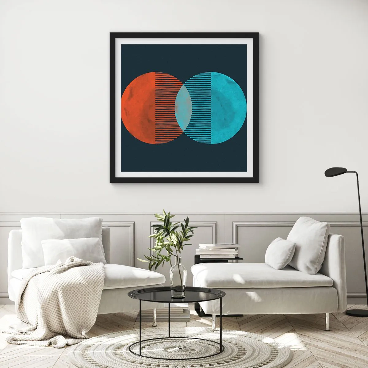 Póster en marco negro - Fantasía astronómica - 30x30 cm