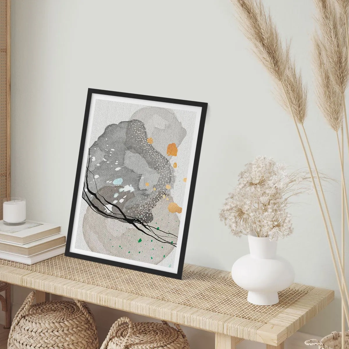 Póster en marco negro - Composición orgánica - 40x50 cm