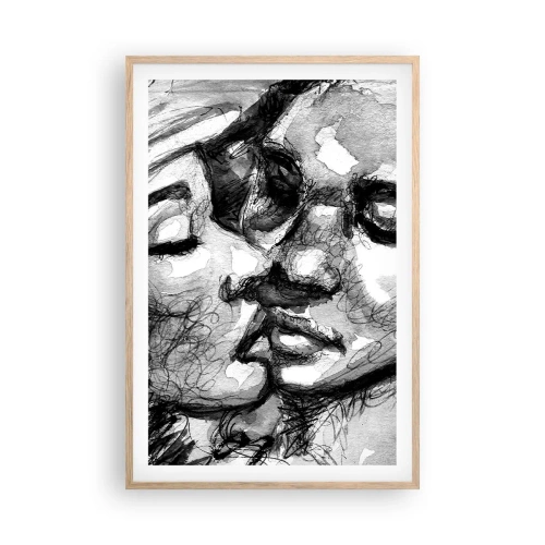 Póster en marco roble claro - Un momento tierno - 61x91 cm