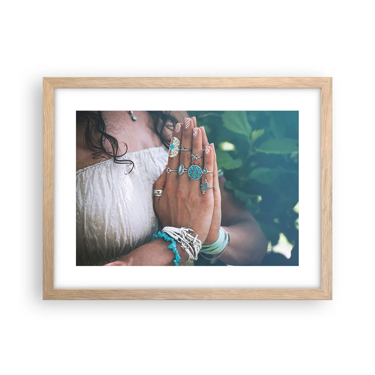 Póster en marco roble claro - Conocimiento interior - 40x30 cm