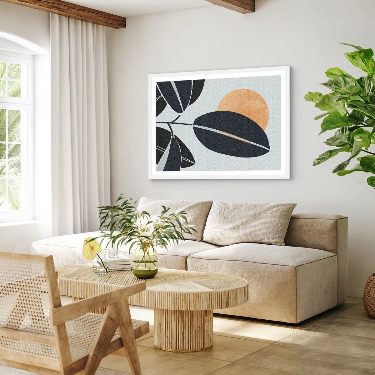 Póster en marco blanco - Un día de verano caluroso - 91x61 cm