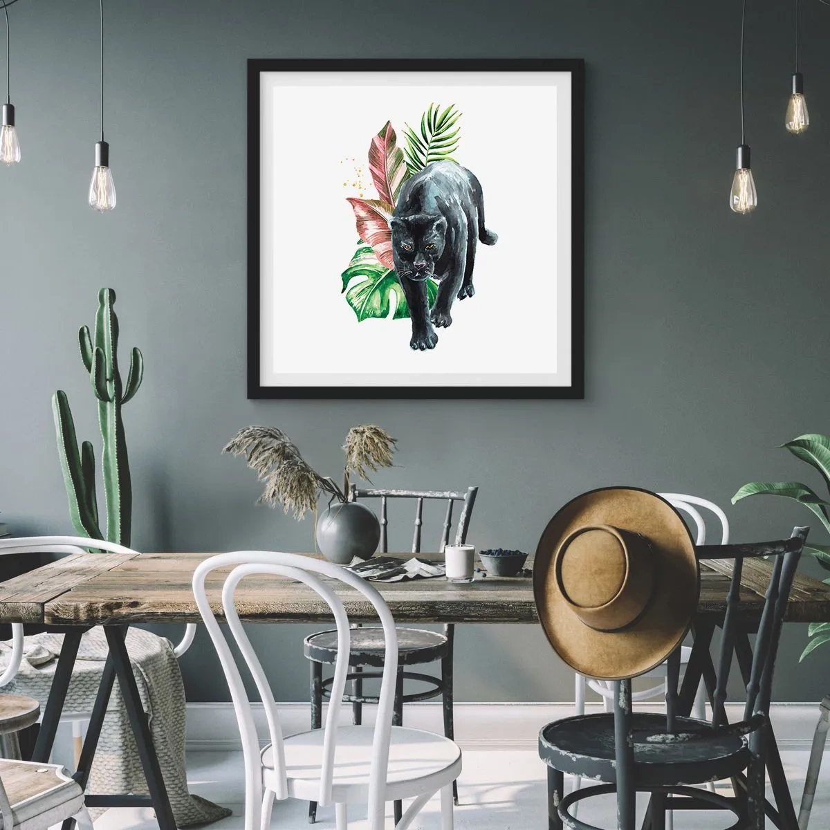 Póster en marco negro - Salvaje de corazón - 60x60 cm