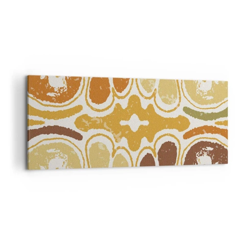 Cuadro sobre lienzo - Impresión de Imagen - Patrones abstractos cálidos en amarillos y marrones. - 120x50cm - Abstracción sentimental - Decoración de pared moderna para salón y dormitorio ARTTOR