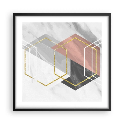 Póster en marco negro - Composición en cadena - 50x50 cm