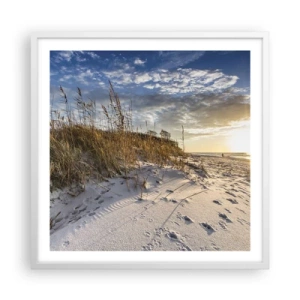 Póster en marco blanco - Invitación a un paseo - 60x60 cm