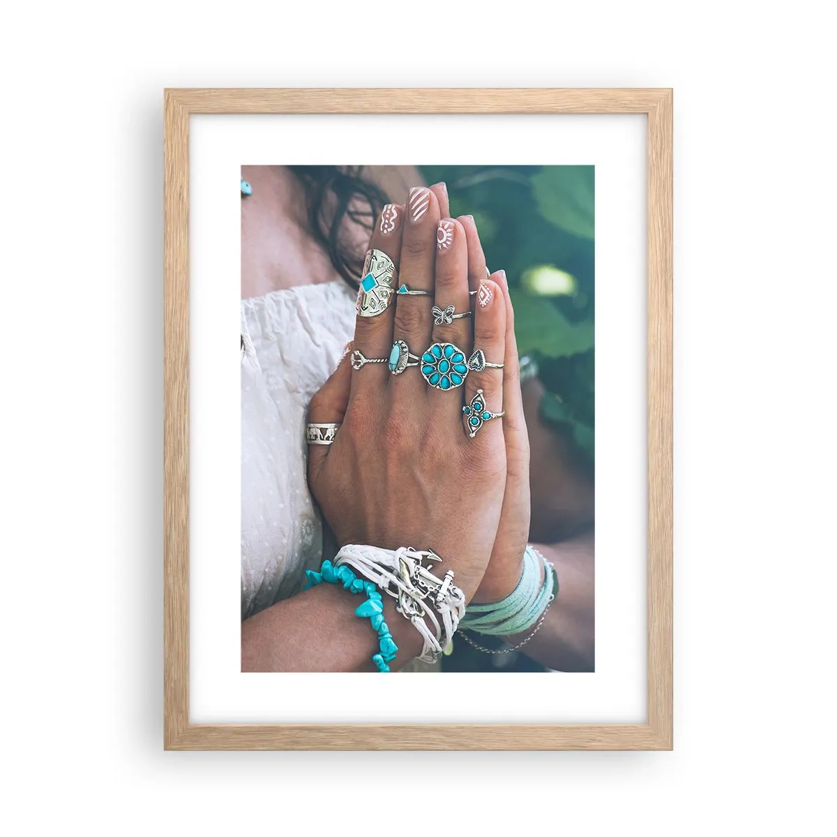 Póster en marco roble claro - Conocimiento interior - 30x40 cm