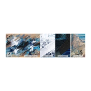 Muestra de fotomural autoadhesivo Deluxe Sticker - En una inclinación azul - Pedazo, Abstracción, pinturas - 100x30 cm