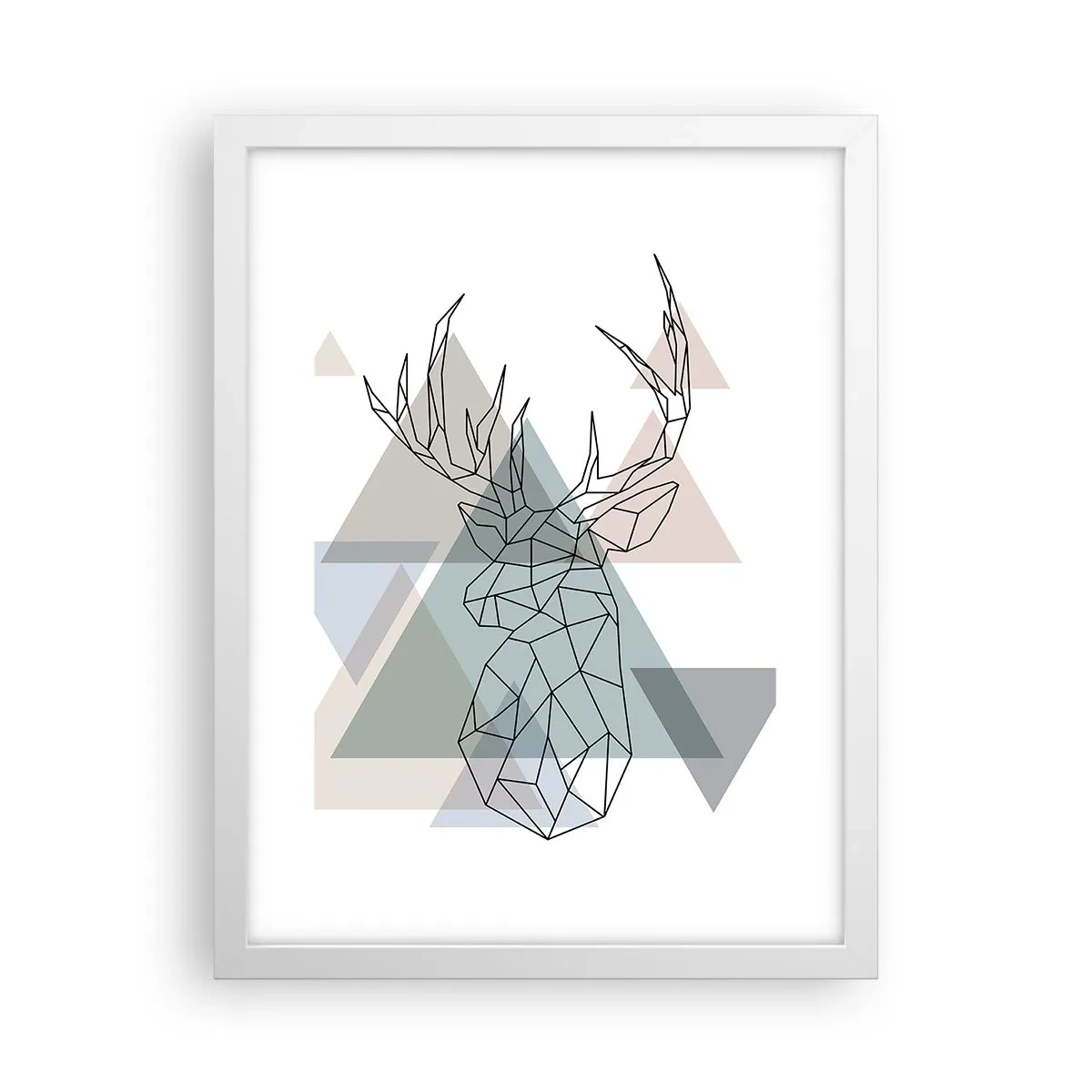 Póster en marco blanco - En un bosque geométrico - 30x40 cm
