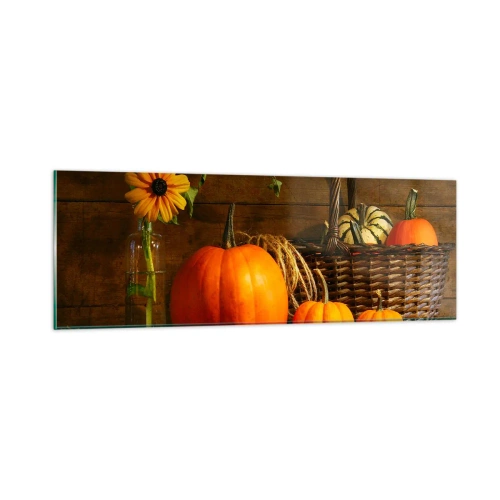 Cuadro sobre vidrio - Impresiones sobre Vidrio - Composición rústica - regalos de otoño - 90x30 cm