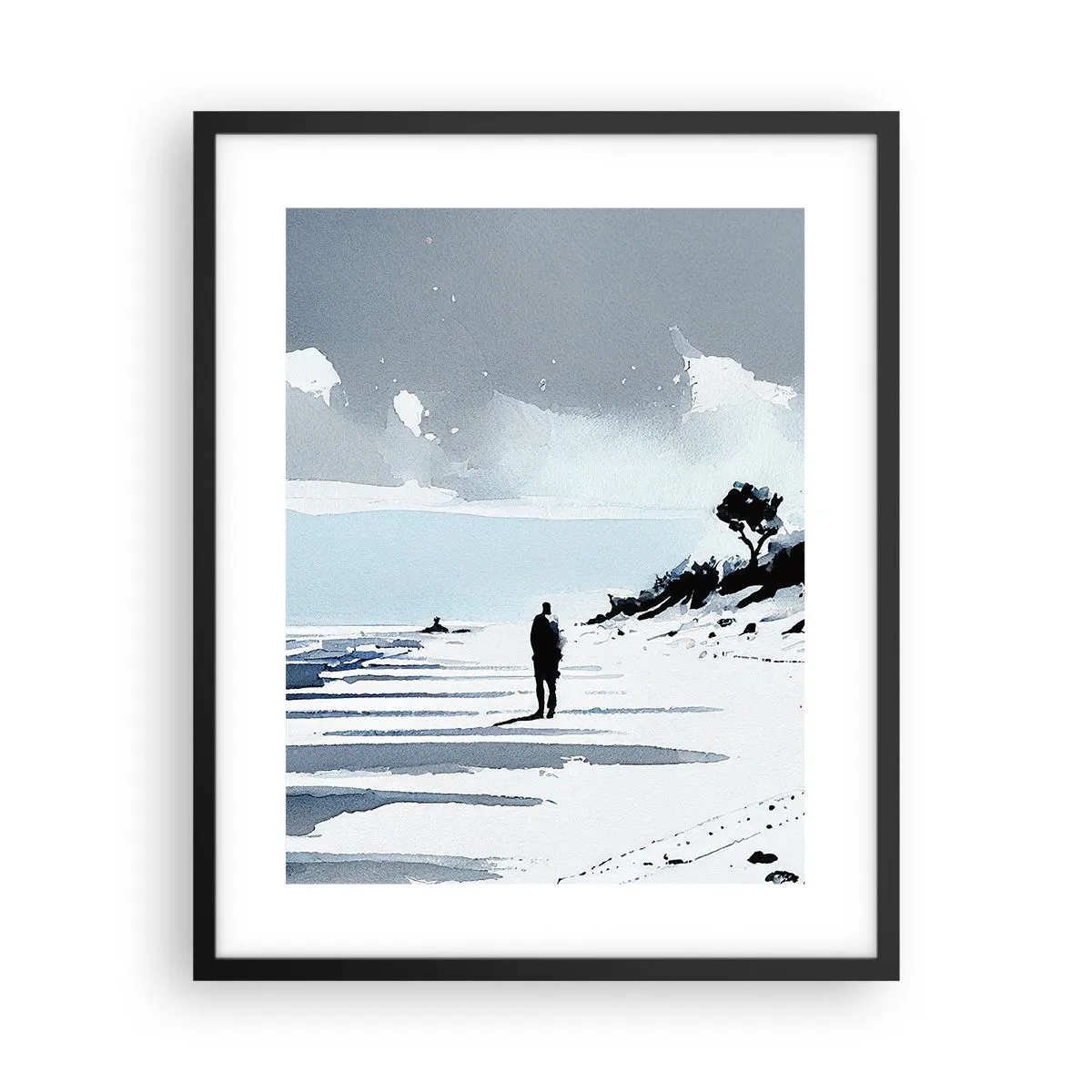 Póster en marco negro - Solo conmigo mismo - 40x50 cm