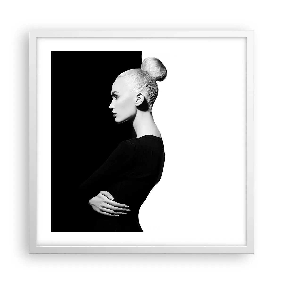Póster en marco blanco - Simplemente femenina - 50x50 cm