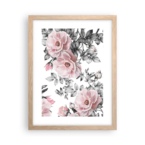 Póster en marco roble claro - Entre las rosas - 30x40 cm