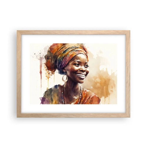 Póster en marco roble claro - Reina africana - 40x30 cm