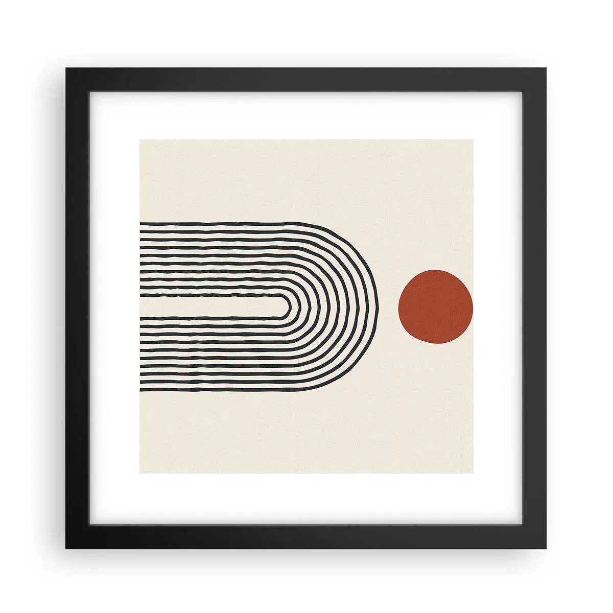 Póster en marco negro - Magnetismo de formas y colores - 30x30 cm