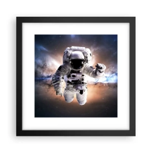 Póster en marco negro - Saludos desde el espacio exterior - 30x30 cm