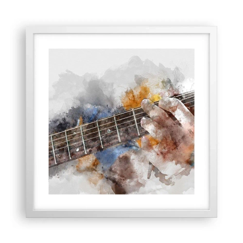 Póster en marco blanco - Poesía entre las cuerdas - 40x40 cm