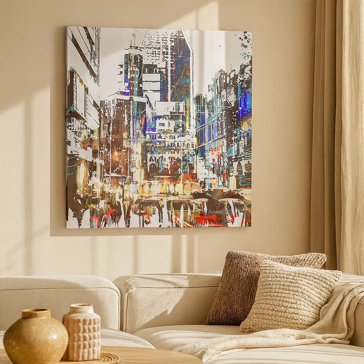 Cuadro sobre lienzo - Impresión de Imagen - Ciudad parpadeante - 30x30 cm