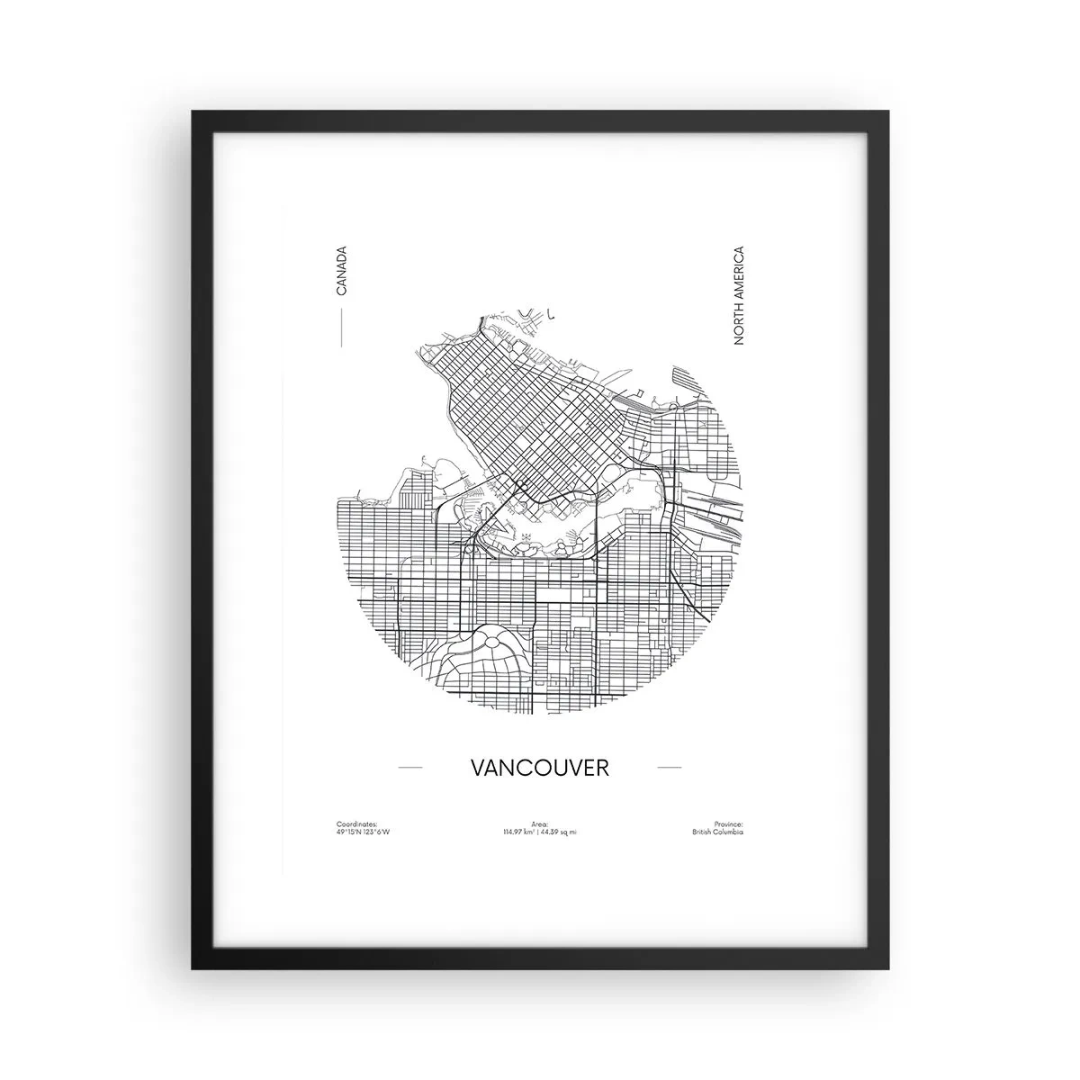 Póster en marco negro - Anatomía de Vancouver - 40x50 cm