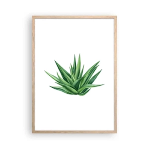 Póster en marco roble claro - Verde - fuerza - vida - 50x70 cm