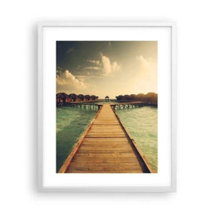 Póster en marco blanco - Una cálida invitación - 40x50 cm