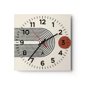 Reloj de pared - Reloj de vidrio - Magnetismo de formas y colores - 30x30 cm